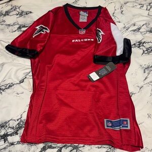NFL Falcons Red Jersey with Black and White Details